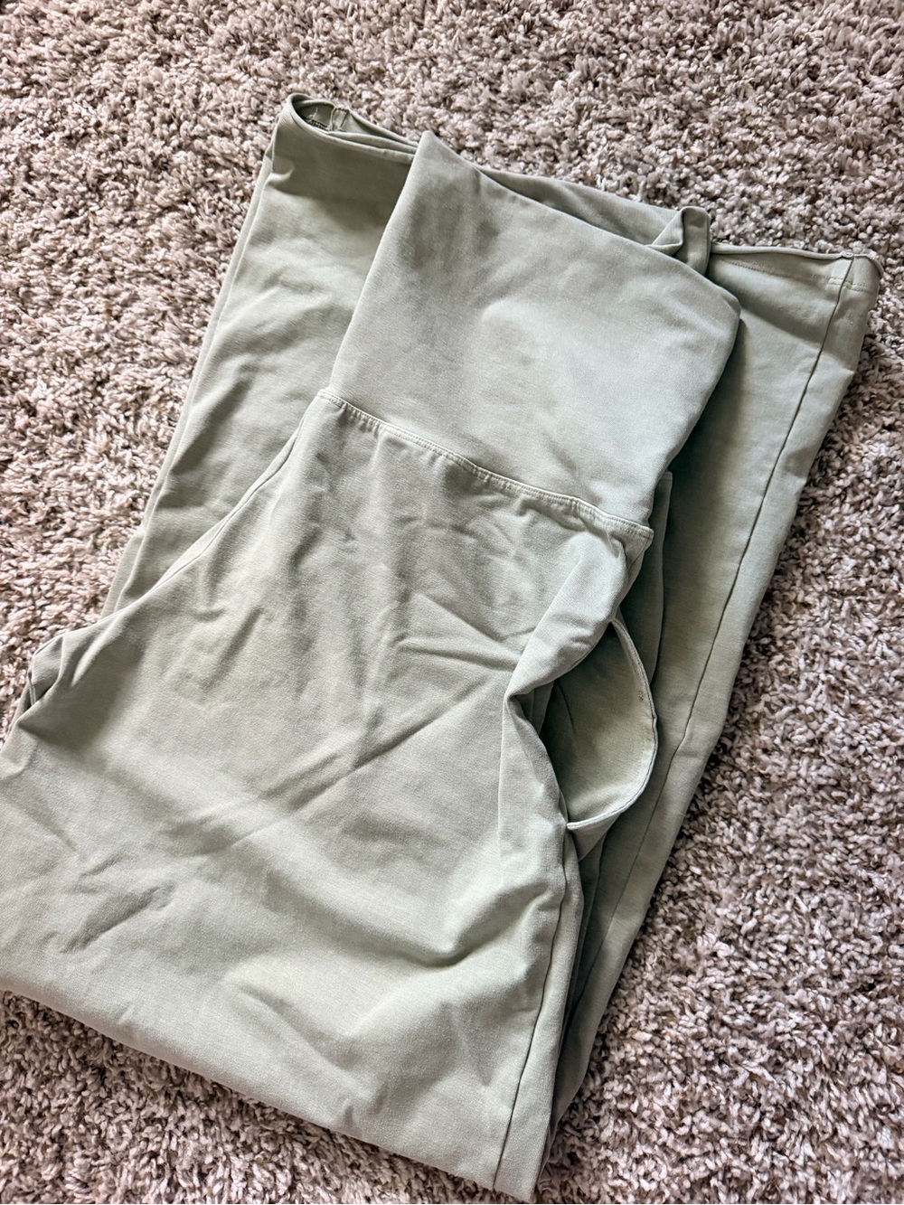 EUC PINK Victoria's Secret Olive Sage Wide-Leg Palazzo Pants with pockets - Picture 4 of 5